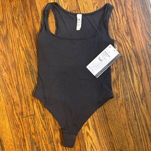 🎉NWT! Lululemon Black Square-Neck Sleeveless Bodysuit Wundermost Nulu